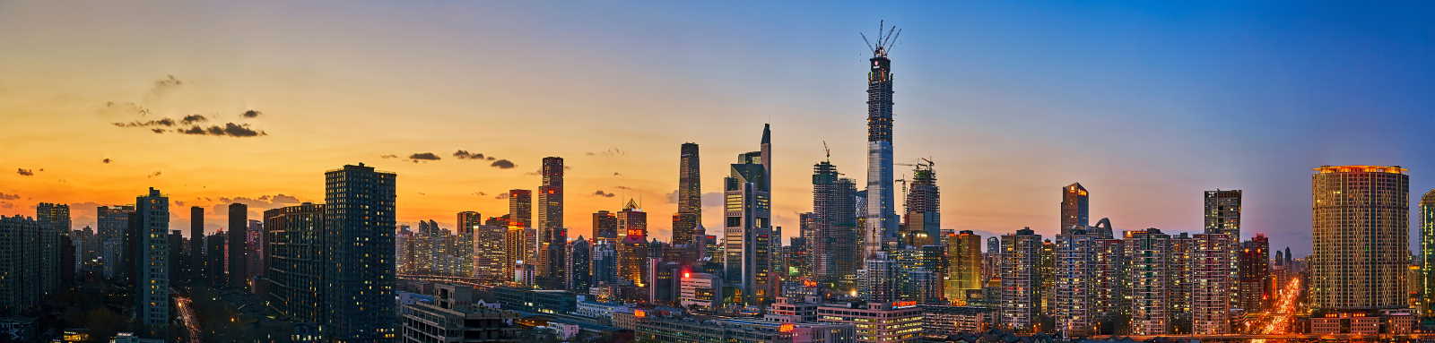 Beijing city skyline at dusk