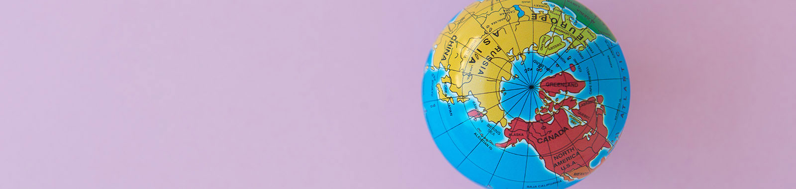 Globe on purple background
