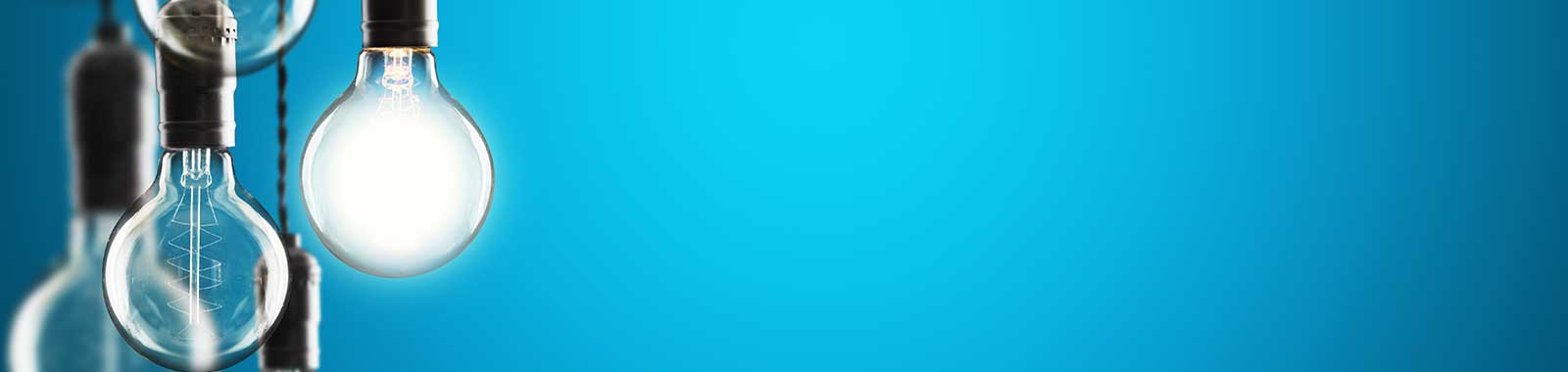 Lightbulbs on blue background